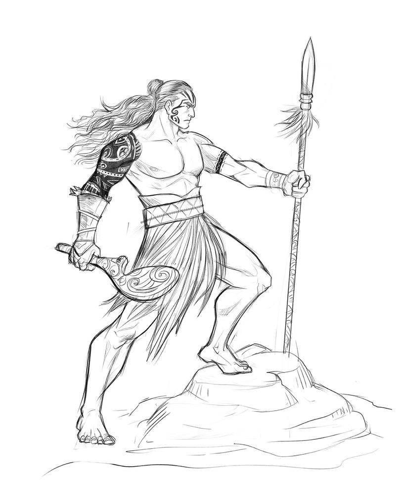 821x973 Maori Warrior By Iara Art