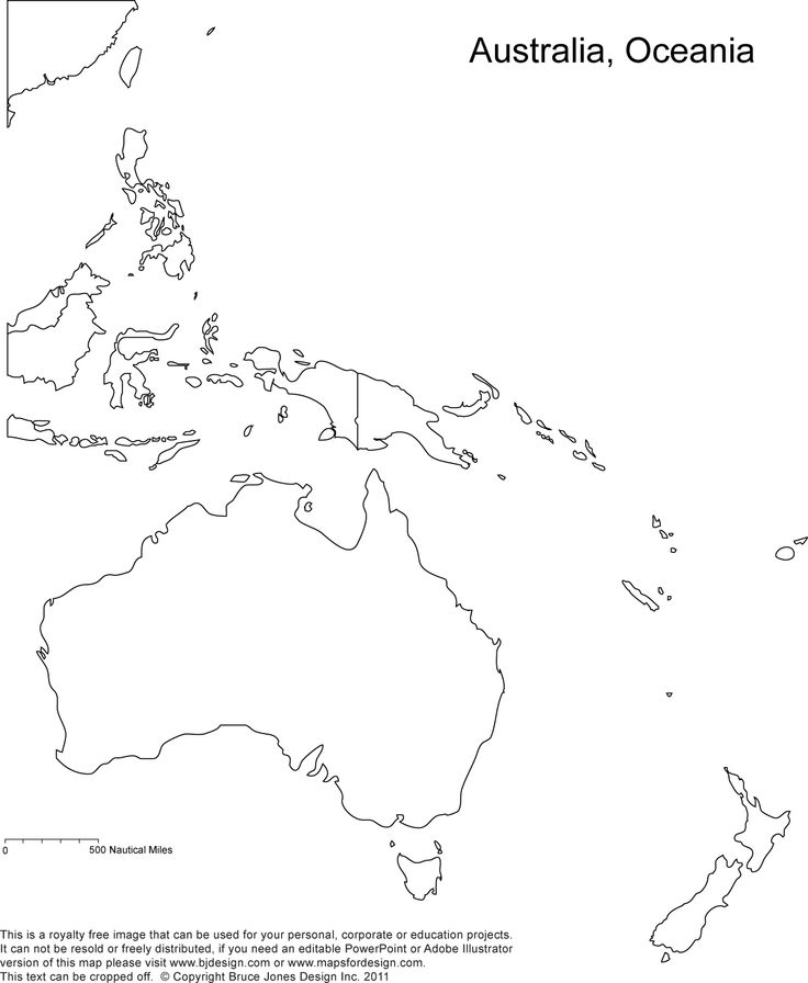 736x896 Australia Oceania Printable Outline Maps, Royality Free World