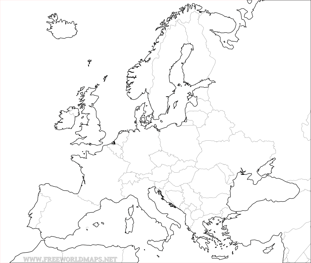 1000x847 Free Printable Maps Of Europe