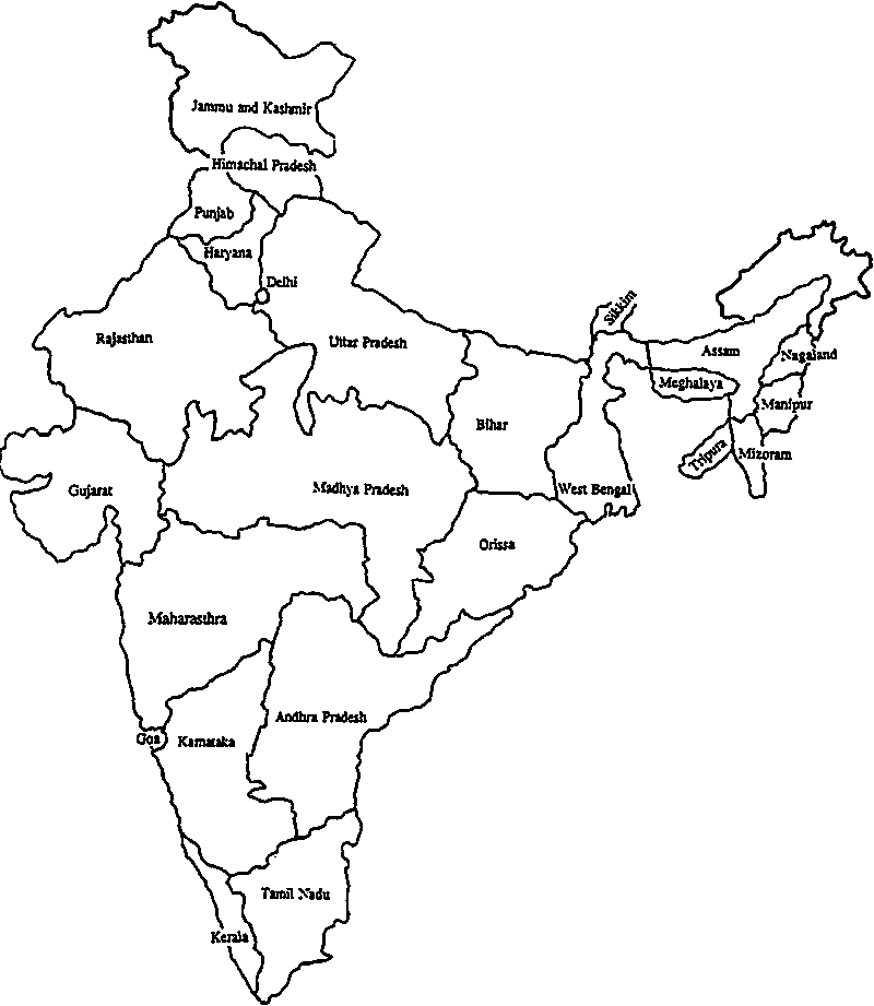 Blank political map of india - snoclothing