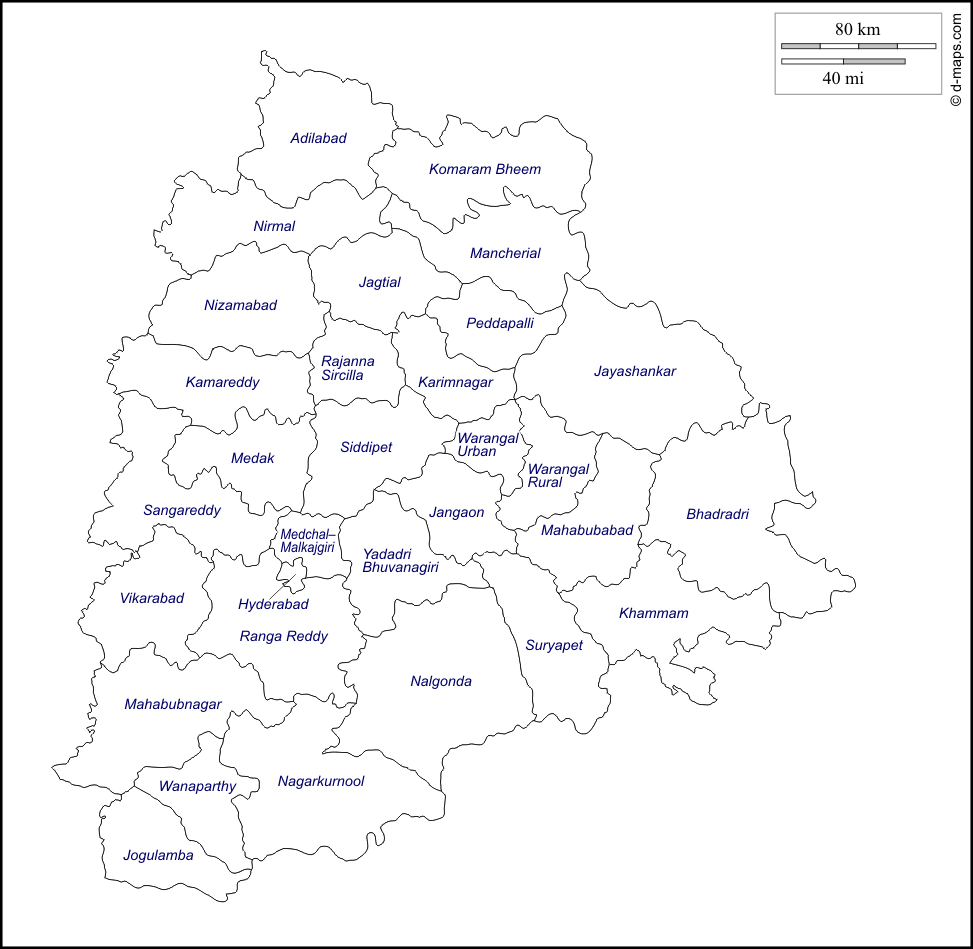 973x949 Telangana Free Map, Free Blank Map, Free Outline Map, Free Base