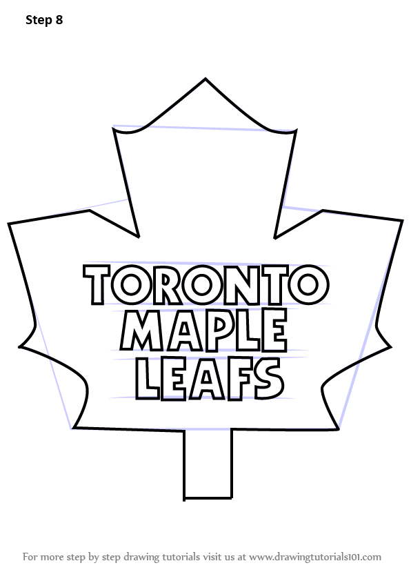 596x842 Learn How To Draw Toronto Maple Leafs Logo (Nhl) Step By Step