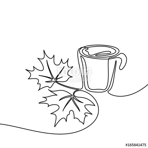 500x500 Autumn Background With Cup Of Coffee And Bright Maple Leaves