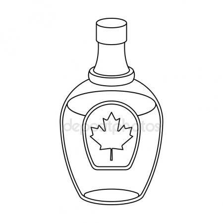 450x450 Canadian Maple Syrup In A Bottle. Canada Single Icon In Outline