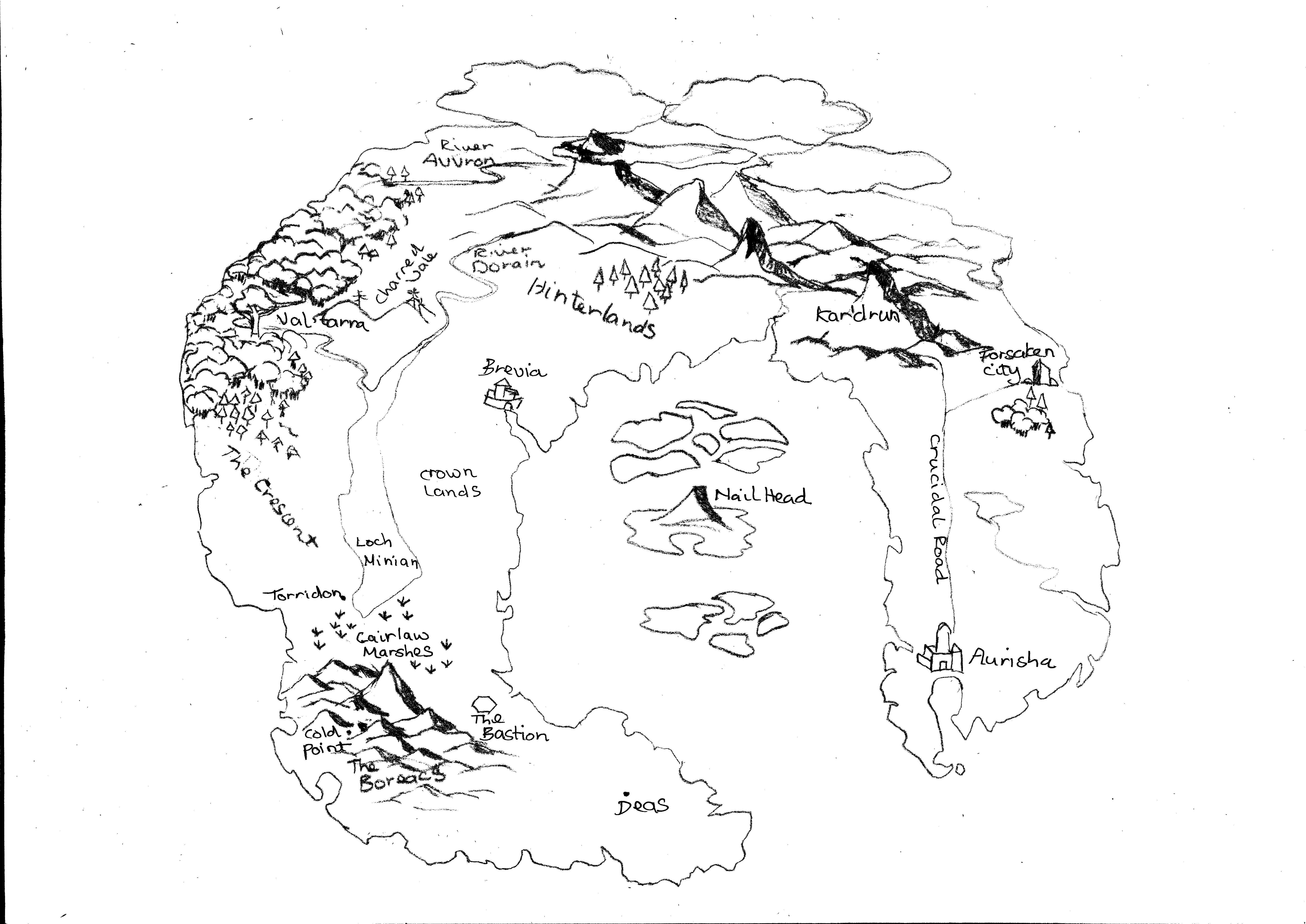 7014x4962 The Dragon's Blade Fantasy Map Creation From Author Scribbles