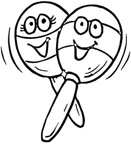 437x480 Smiling Maracas Coloring Page Free Printable Coloring Pages