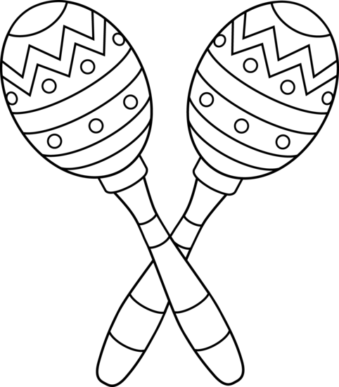 482x550 Two Maracas Line Art