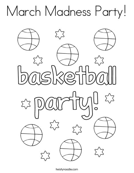 468x605 March Madness Party Coloring Page