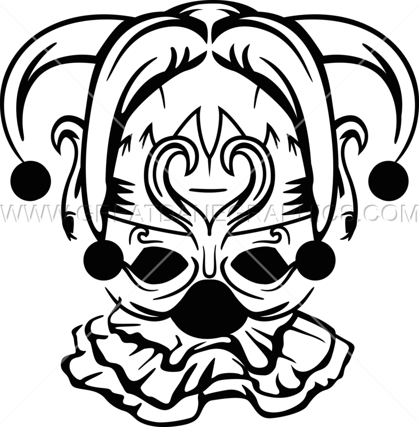 825x841 Mardi Gras Jester Mask Production Ready Artwork For T Shirt Printing