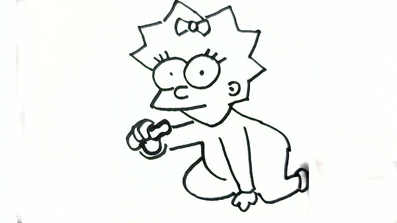 1280x720 How To Draw Maggie Simpson From The Simpsons In Easy Steps