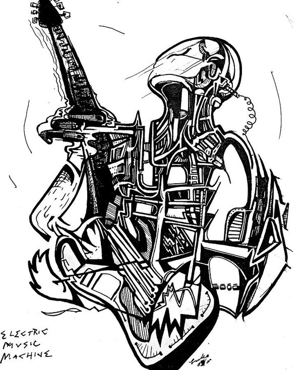 599x735 Guitars Drawings