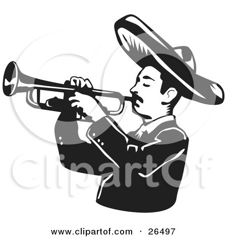 450x470 Mariachi Band Man Wearing A Sombrero And Playing A Trumpet Posters