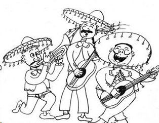 314x243 Mariachi Black And White Illustration