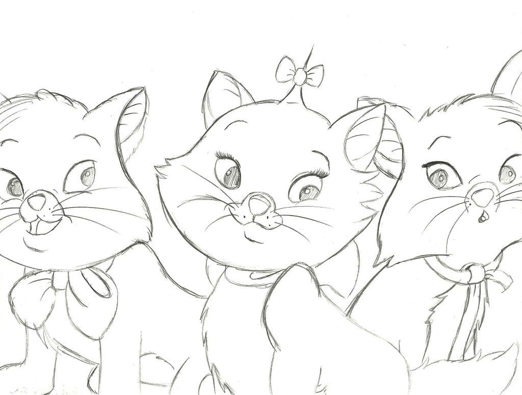 1024x776 The Aristocats Marie Drawings Aristocats Sketch By
