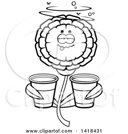450x470 Clipart Talking Marigold Flower Character