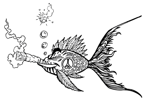 575x417 Bud Fish (Weed Shirt)