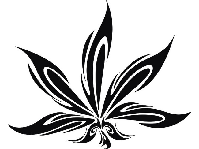 650x487 Green Cannabis Leaf Tattoo Stencil In 2017 Real Photo, Pictures