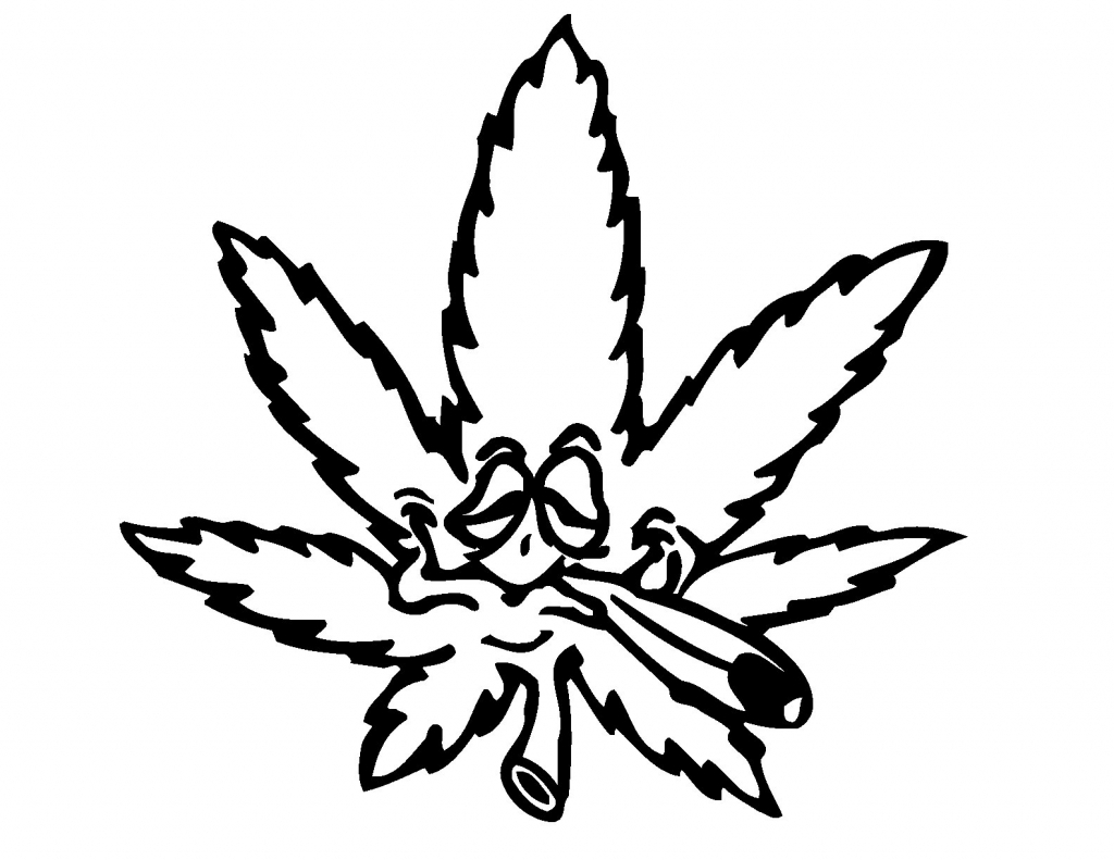 1024x791 How To Draw A Cannabis Leaf How To Draw Weed Leaf Step Step