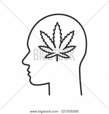 450x470 Human Head Marijuana Leaf Linear Vector Amp Photo Bigstock