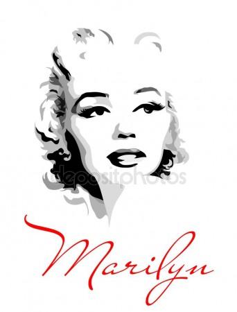342x450 Marilyn Monroe (Black And White Portrait) Stock Vector Xennya