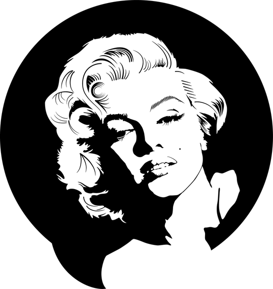 538x570 Marilyn Monroe Vector In Black And White
