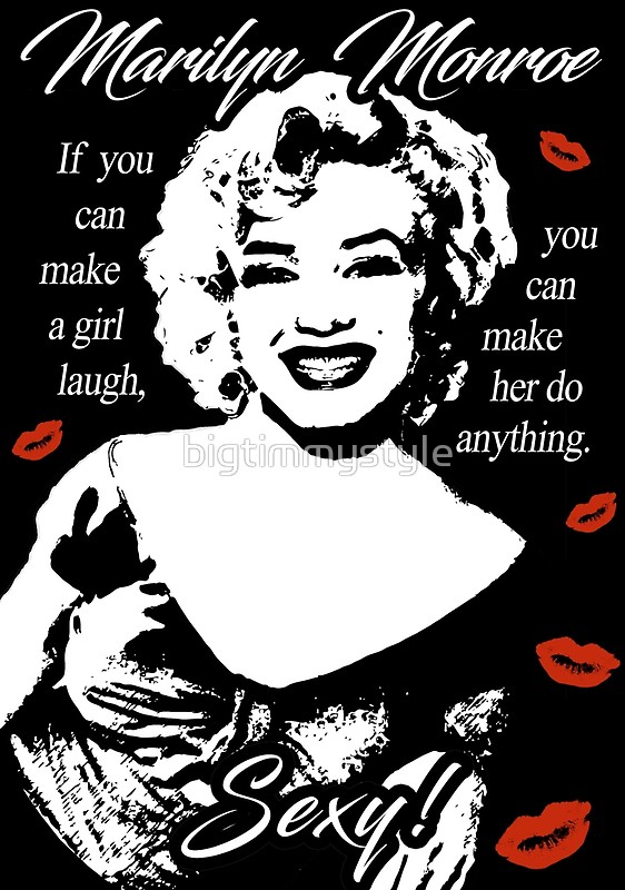 562x800 Marilyn Monroe Black And White Smiling With Kisses Posters By