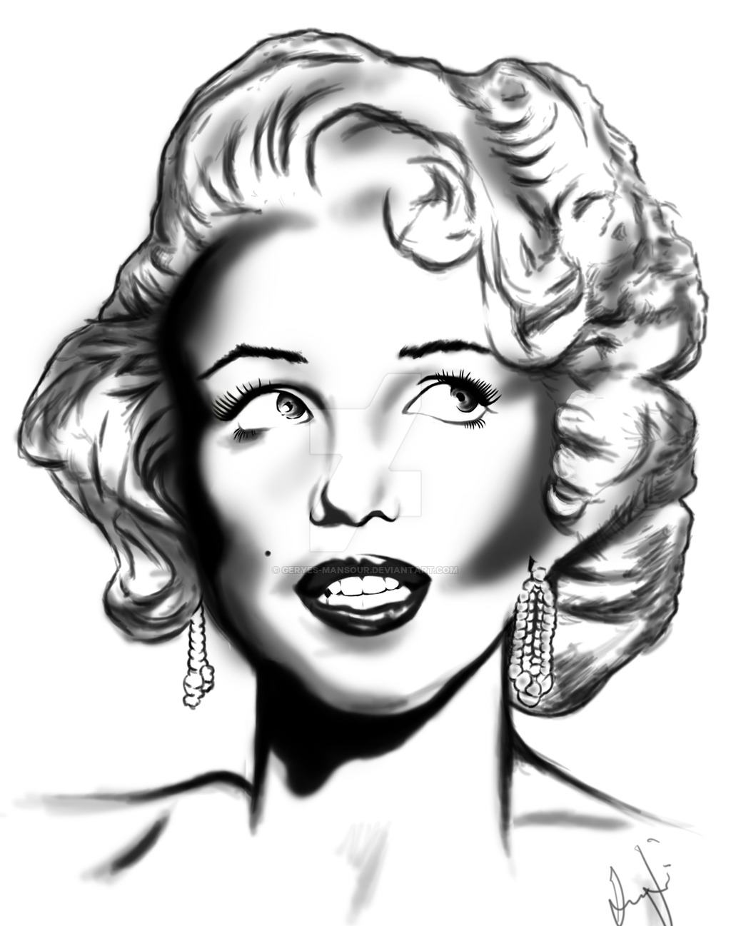 Marilyn Monroe Drawing Black And White at GetDrawings | Free download