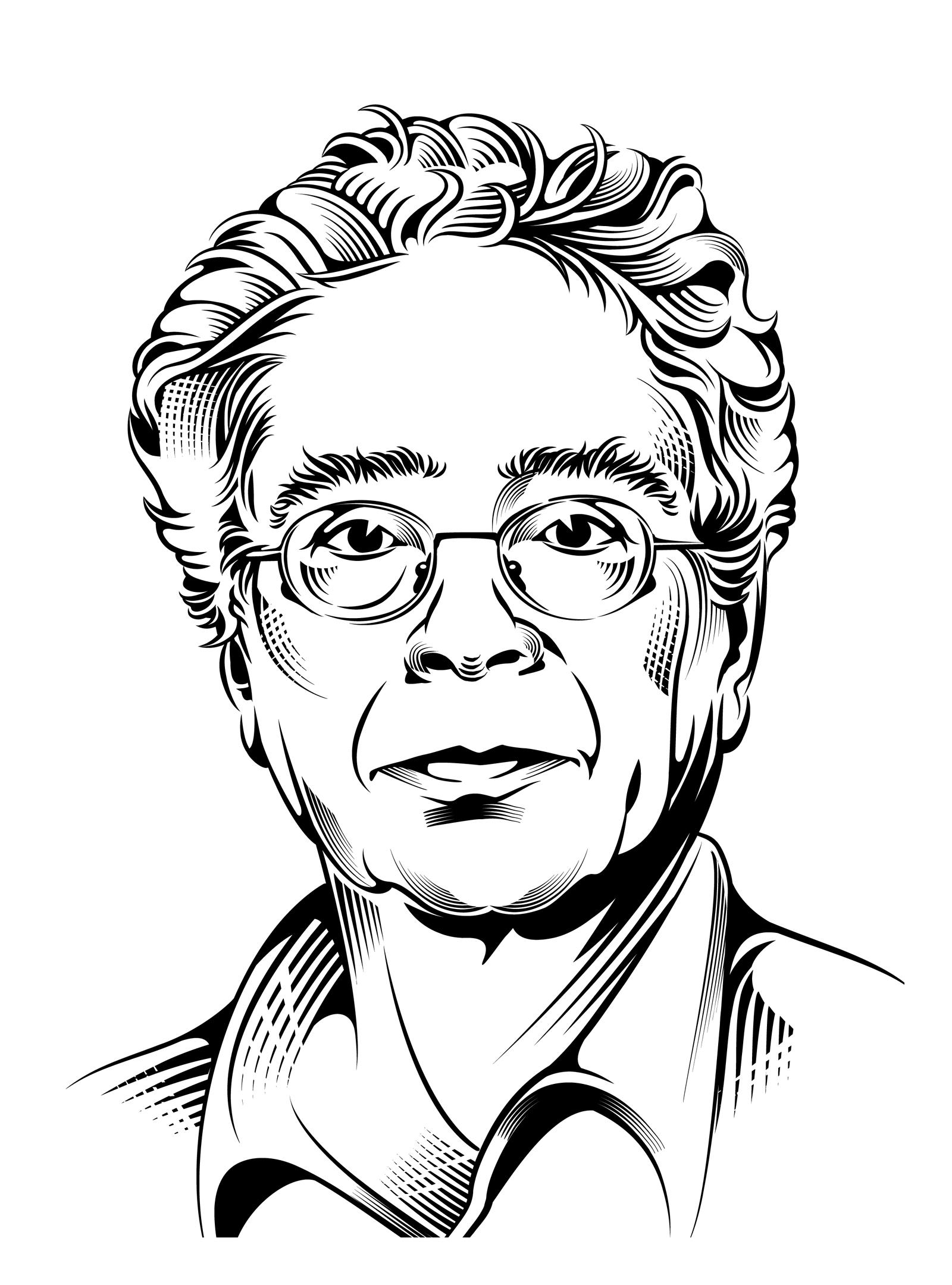 1600x2160 Drawn Portrait Line Drawing