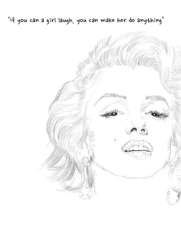 600x800 Marilyn Monroe Sketch Art My Second Language