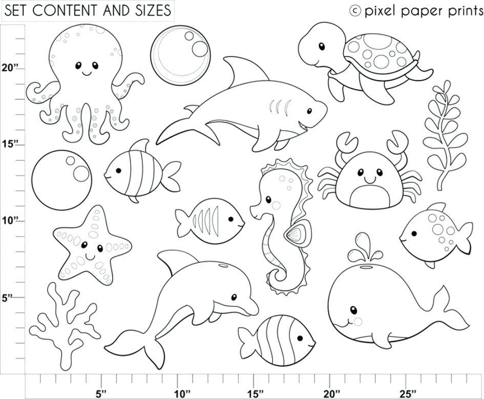 945x779 Fascinating Free Sea Creature Coloring Pages Of Marine Animals