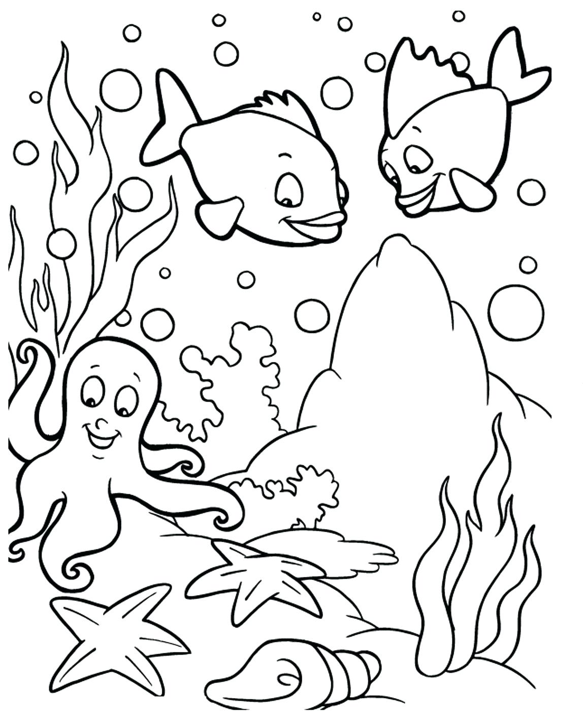 1148x1420 Coloring Ocean Creatures Coloring Pages Drawing Of Animals Sea