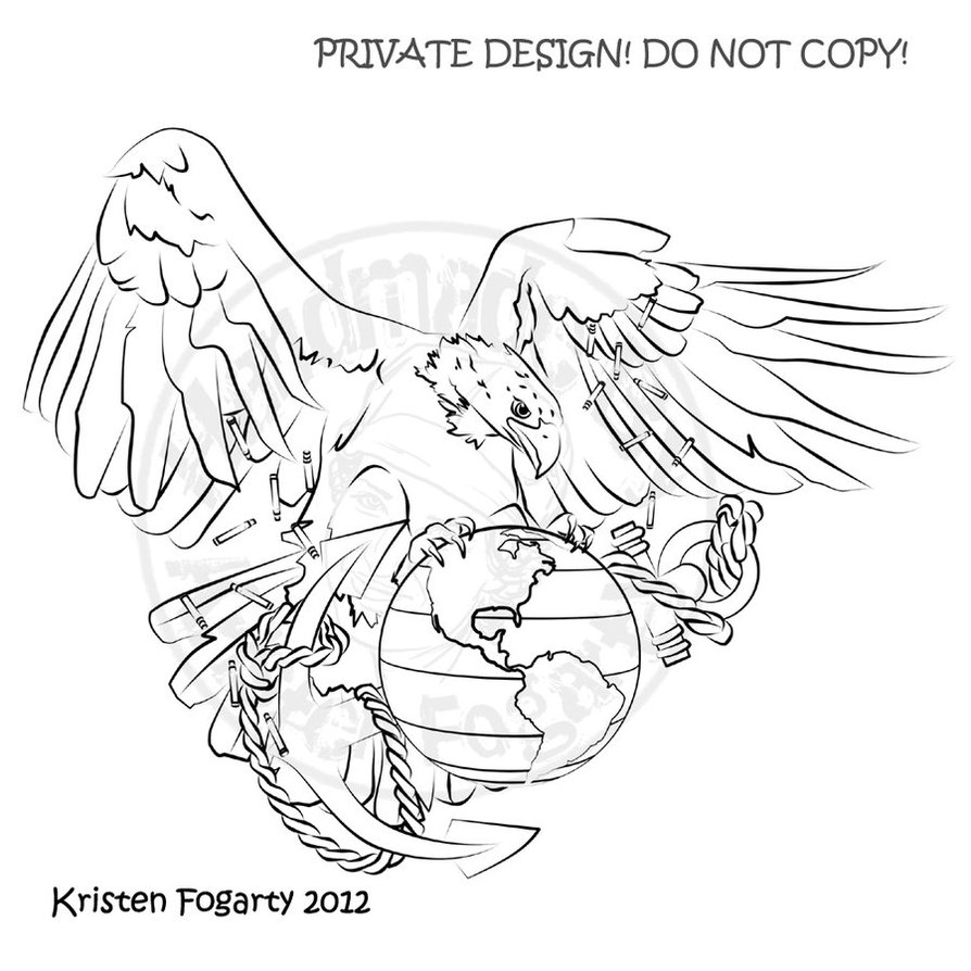 894x894 Marines Corps Emblem Tattoo For Rougejack06 By Kv Arts