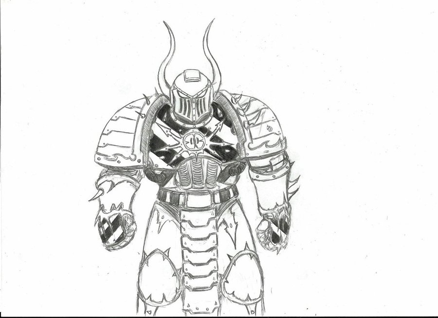 900x654 Iron Warriors Space Marine By Juzike