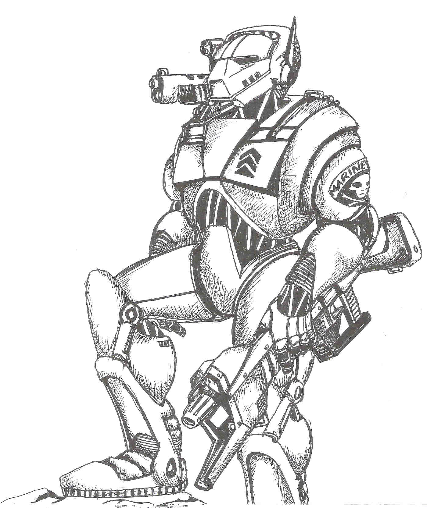 1400x1667 Space Marine By On @ Character