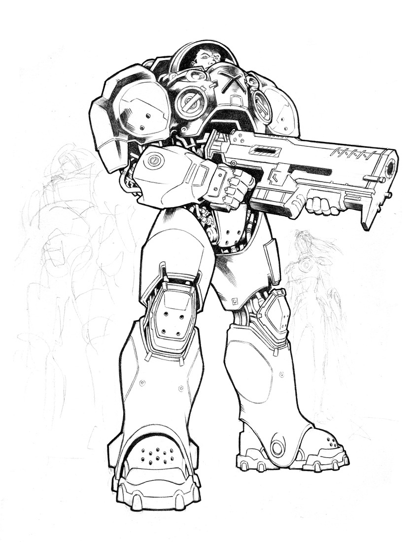 850x1100 Starcraft Terran Marine By Jelli76