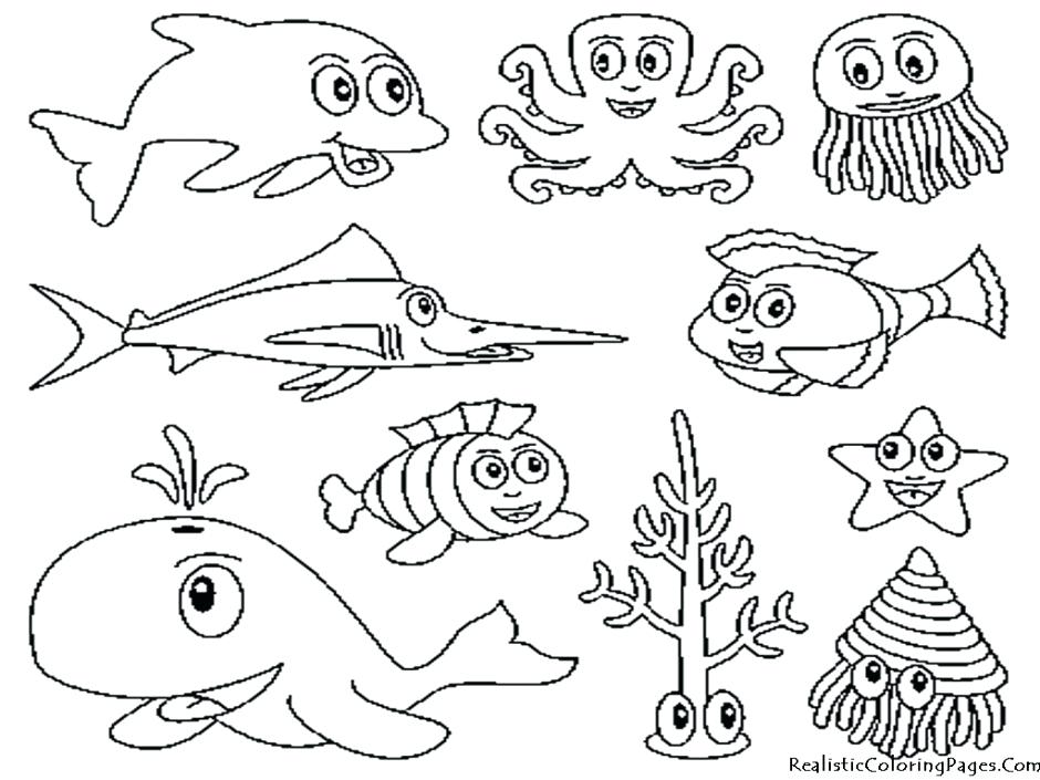 940x705 Ocean Life Coloring Pages 86 As Well As Sea Life Coloring Animals