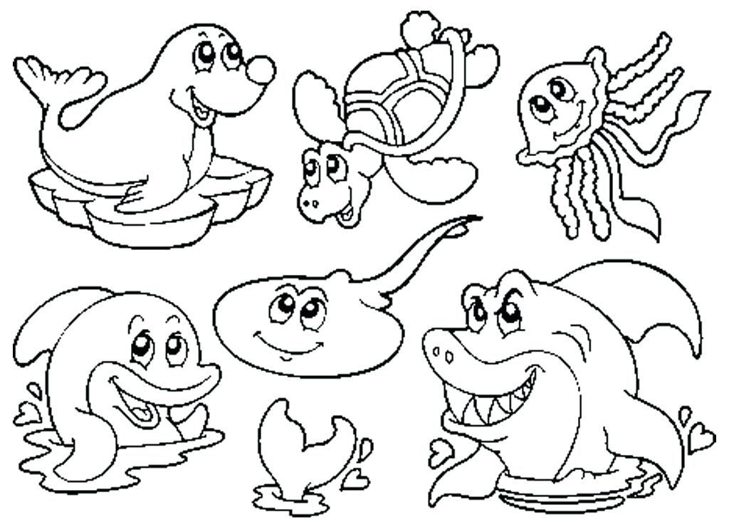 1024x733 Marine Life Coloring Pages Ocean Coloring Page Sea Animals
