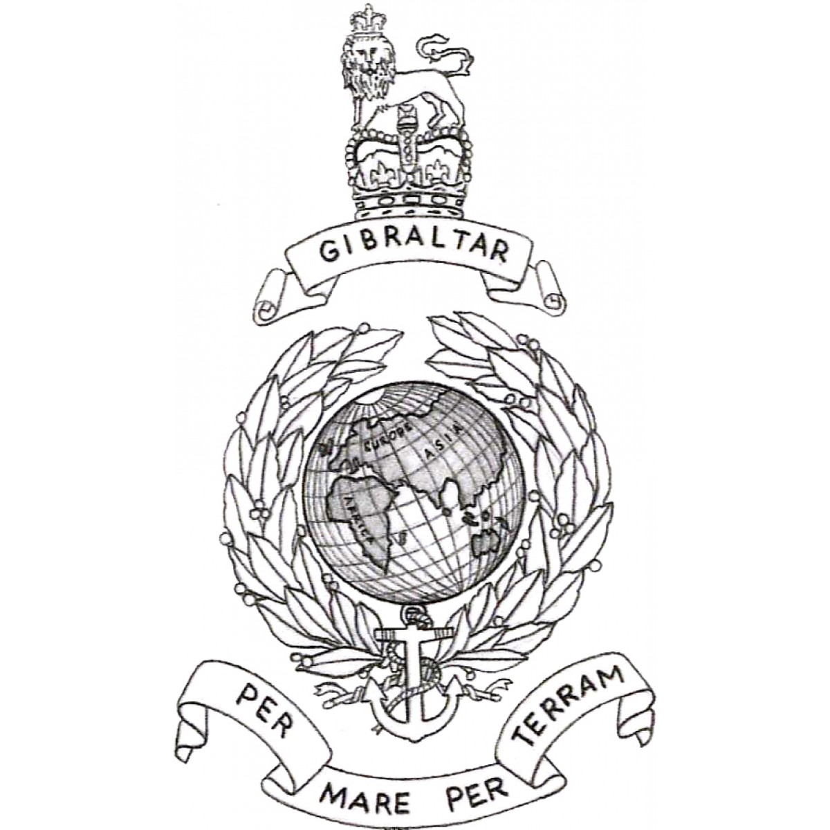 1200x1200 Globe Tattoo Black And White Royal Marines