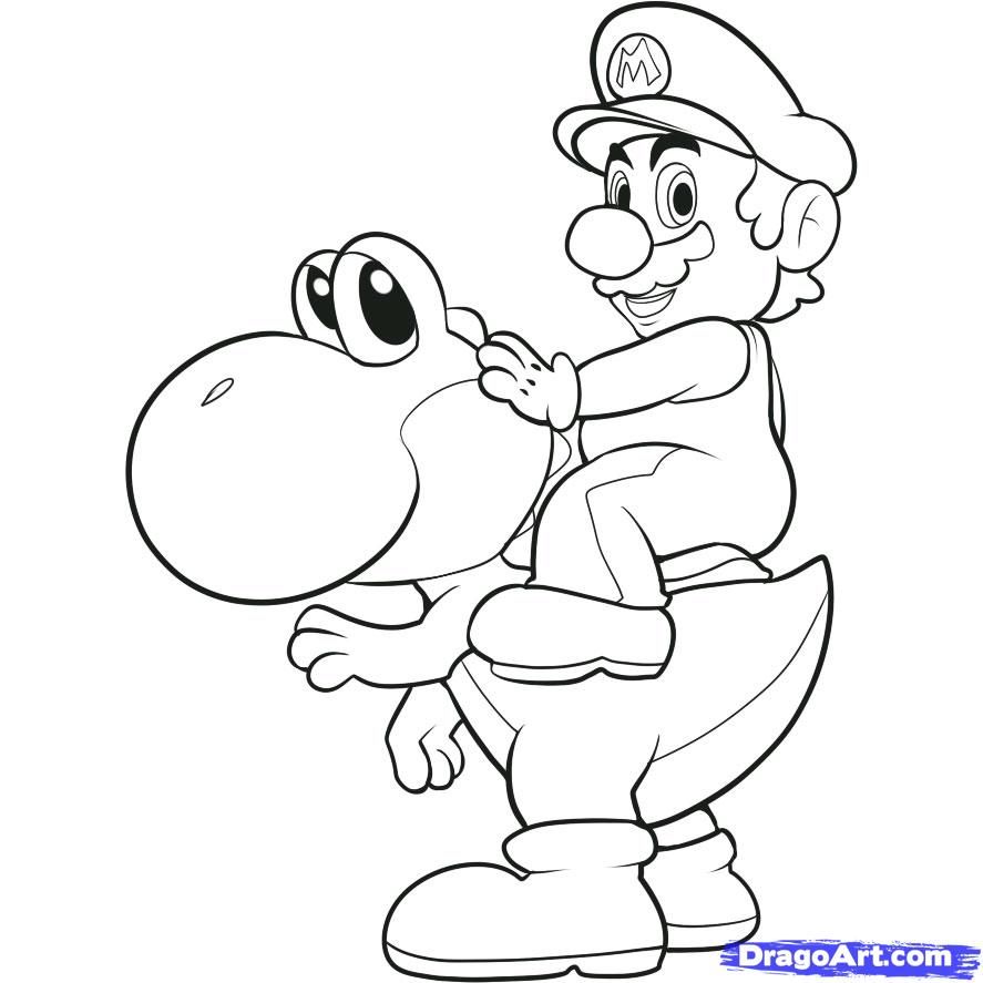 887x887 How To Draw Mario Bros Colouring Pages Cartoon