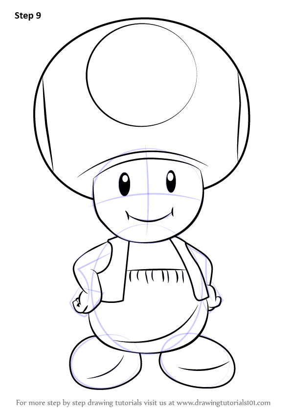 597x844 Learn How To Draw Toad From Super Mario (Super Mario) Step By Step