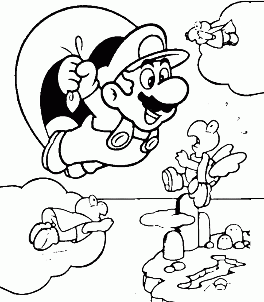 896x1024 Mario Coloring Pages Black And White Super Mario Drawings