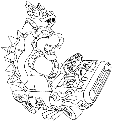 450x479 How To Draw Bowser Driving A Car And Throwing A Koopa From Mario