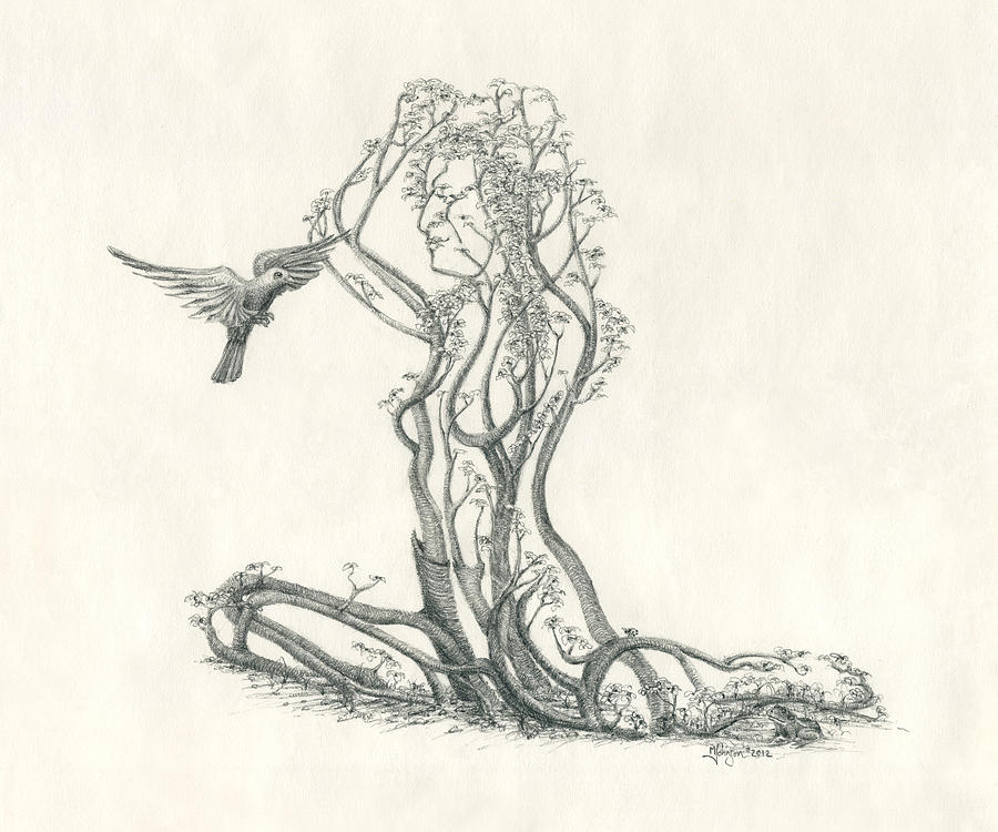 900x750 In Passing Drawing By Mark Johnson