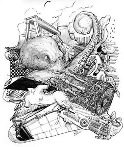 253x300 Abstract Nude Ink Drawing Illustration Ink And Copic Markers Ebay