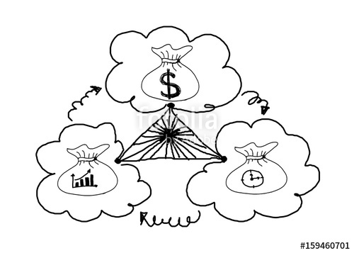 500x357 Hand Drawing Money Bag With Dollar Sign Concept Idea For Business