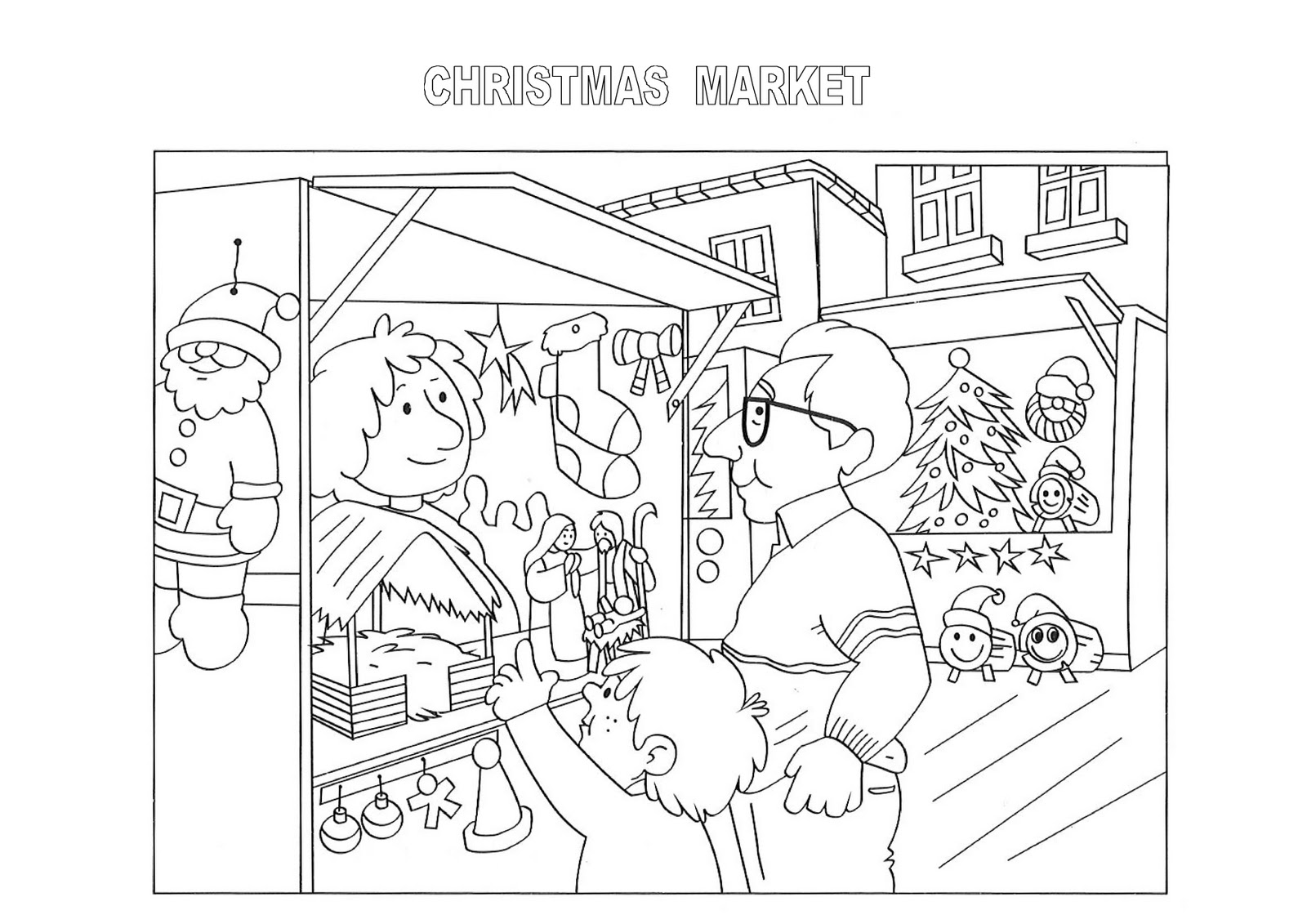 1600x1131 Market Coloring Pages