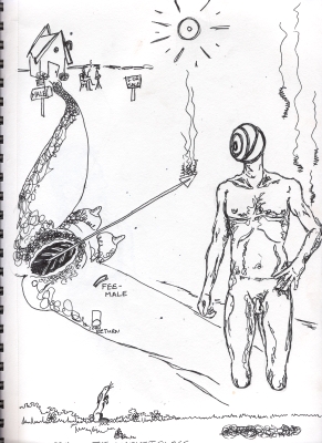 291x400 Sex In The Marketplace Ink Drawing