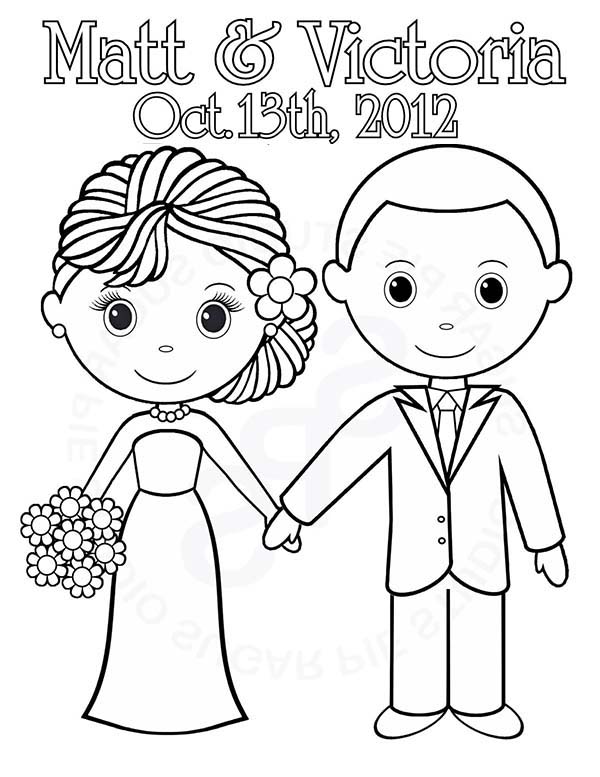 600x777 We Are Getting Married Today Its Our Wedding Day Coloring Page