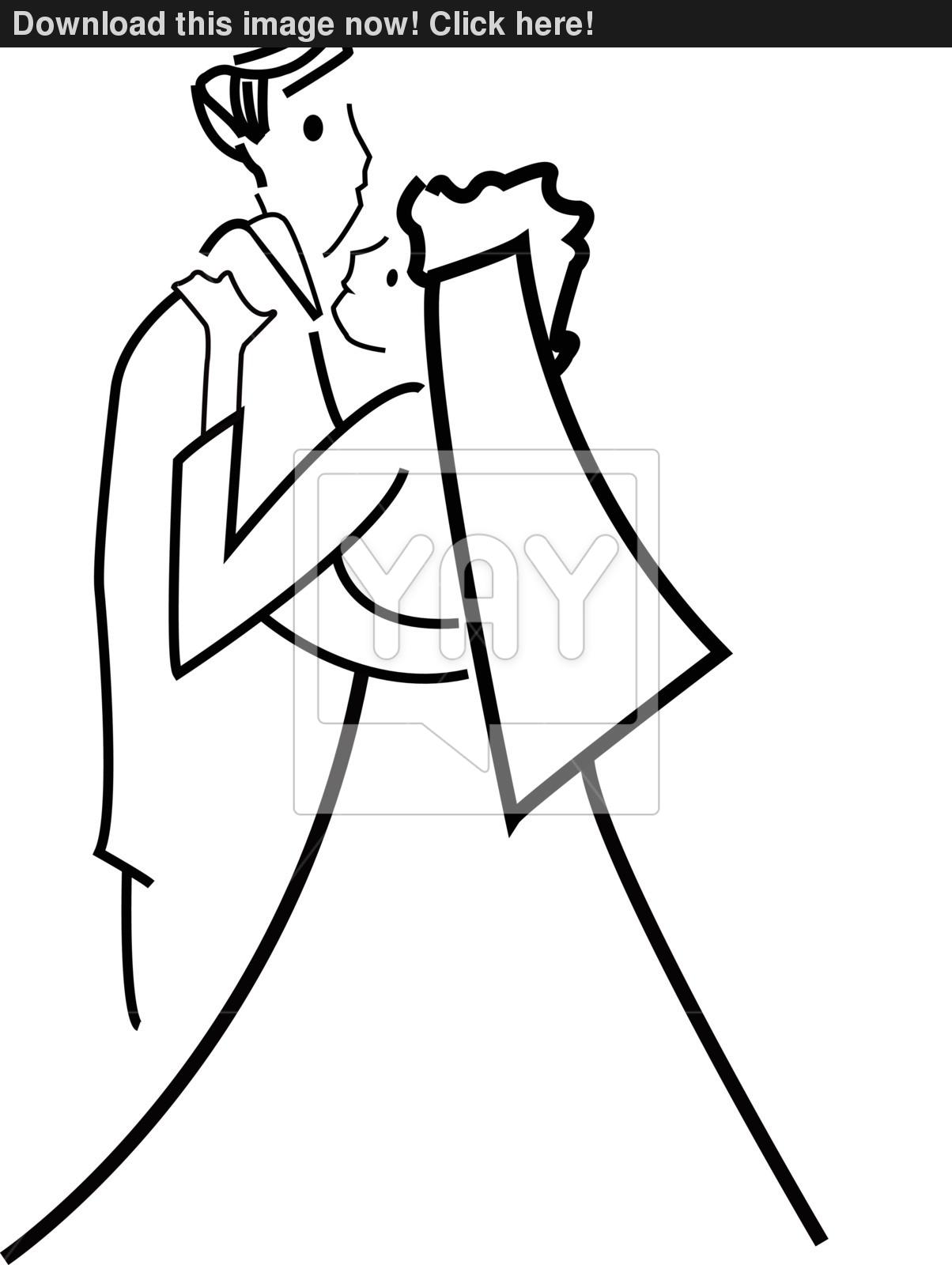 1204x1600 Just Married Couple Dancing, Cartoon Vector Vector