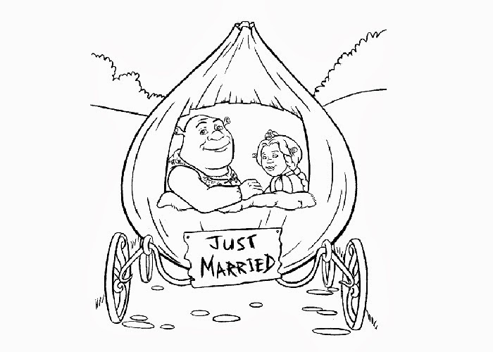 700x500 Shrek Just Married Coloring Pages Free Coloring Pages